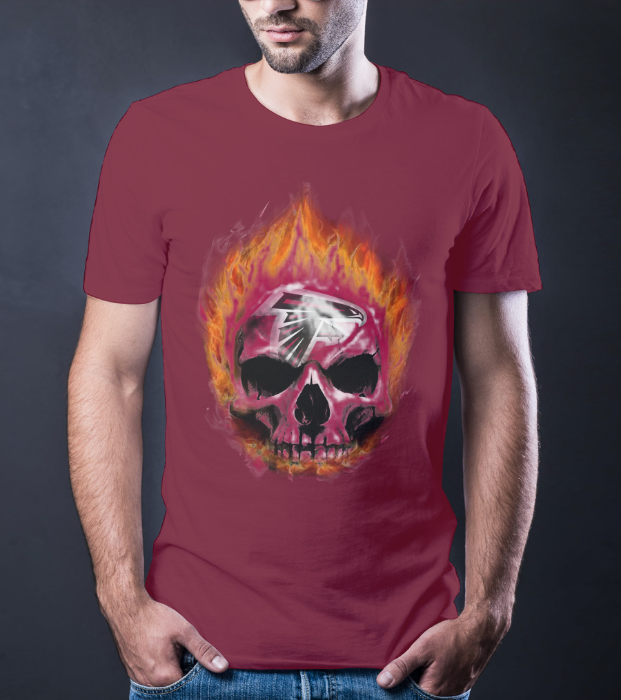 Atlanta Falcons Flaming Skull T-Shirt