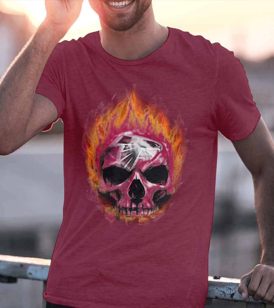 Atlanta Falcons Flaming Skull T-Shirt