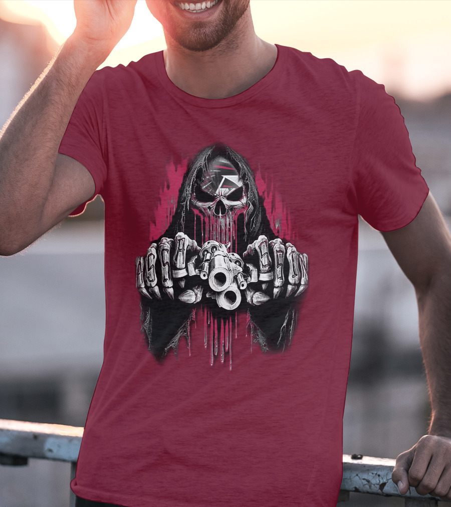 Atlanta Falcons Skull Grim Reaper T-Shirt