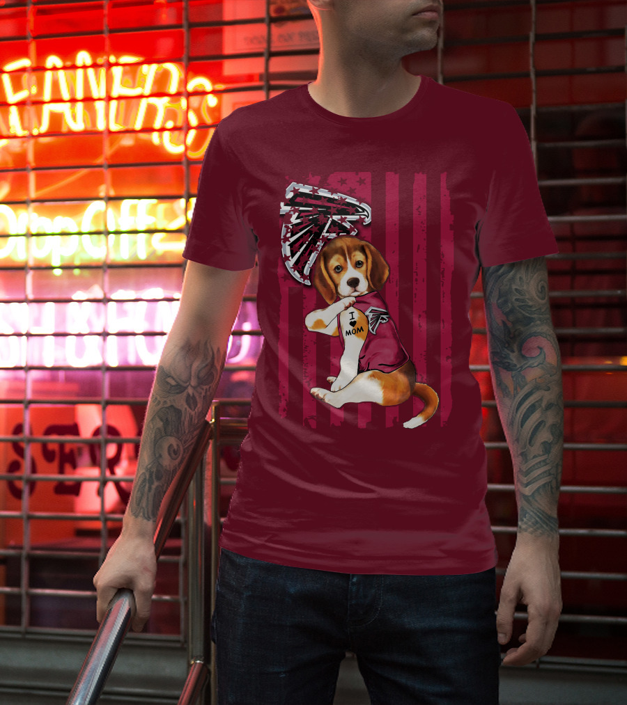 Beagle I Love Mom Atlanta Falcons T-Shirt