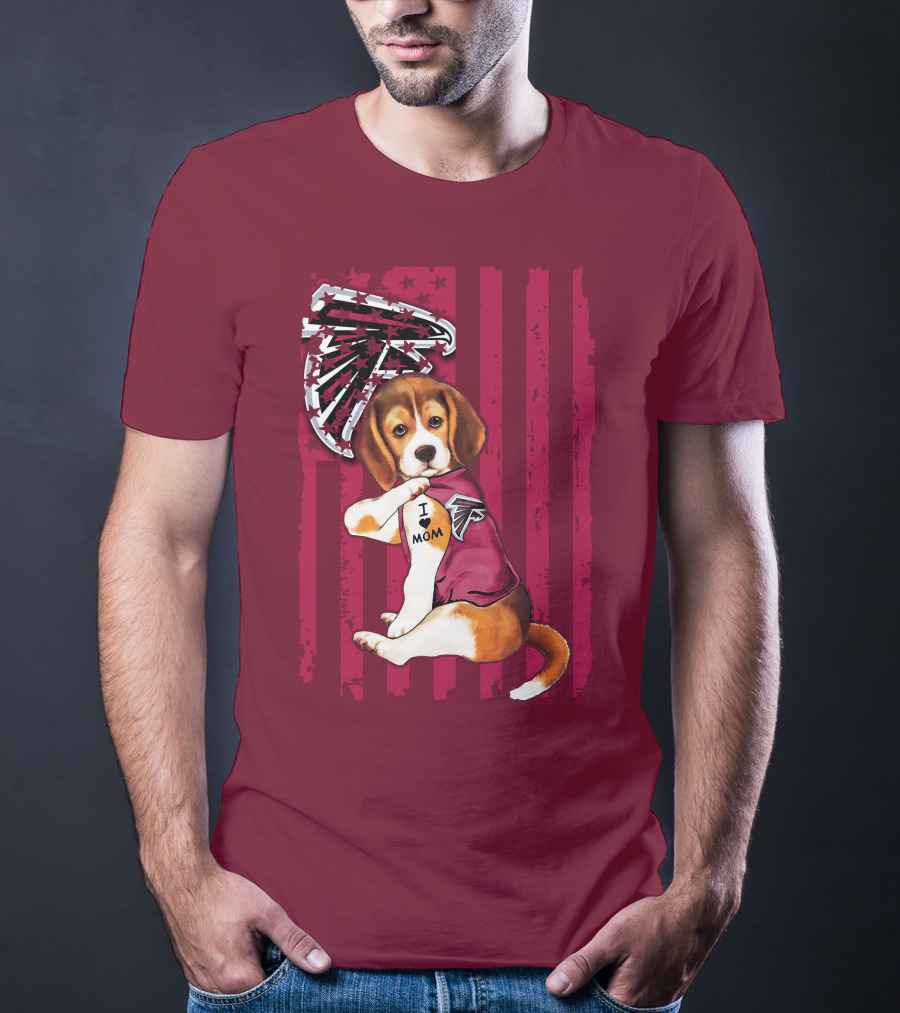 Beagle I Love Mom Atlanta Falcons T-Shirt