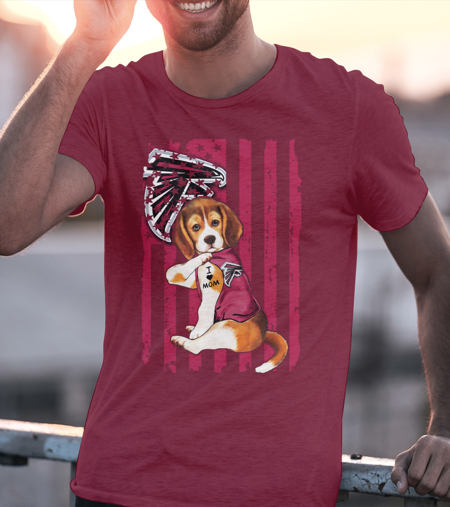Beagle I Love Mom Atlanta Falcons T-Shirt