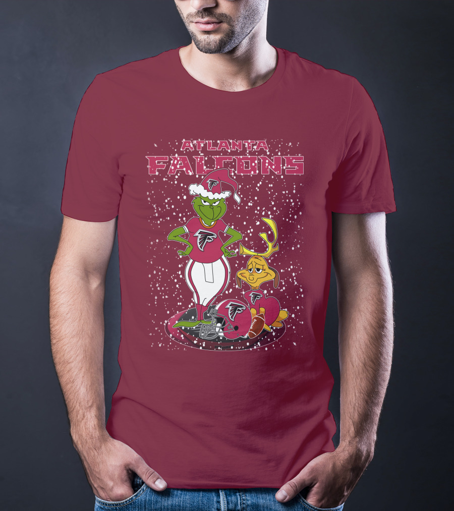Atlanta Falcons Grinchxmas Snowy Holiday Characters T-Shirt