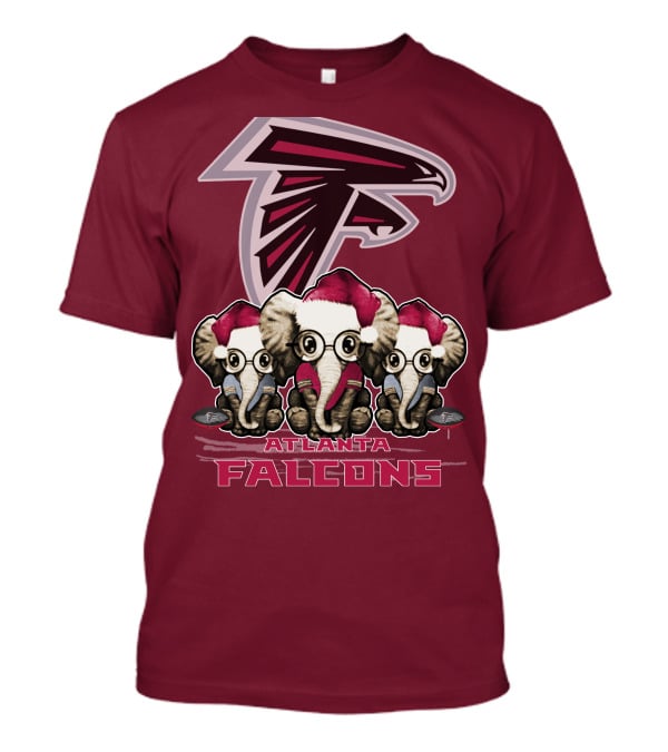 Atlanta Falcons Santa Elephants Christmas T-Shirt