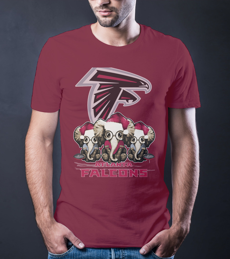 Atlanta Falcons Santa Elephants Christmas T-Shirt