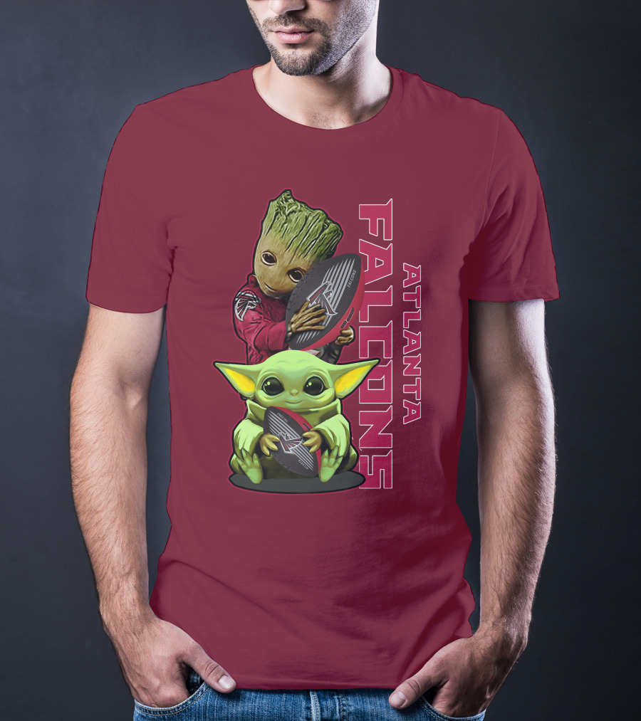 Grzd Atlanta Falcons Groot Baby Yoda Football T-Shirt