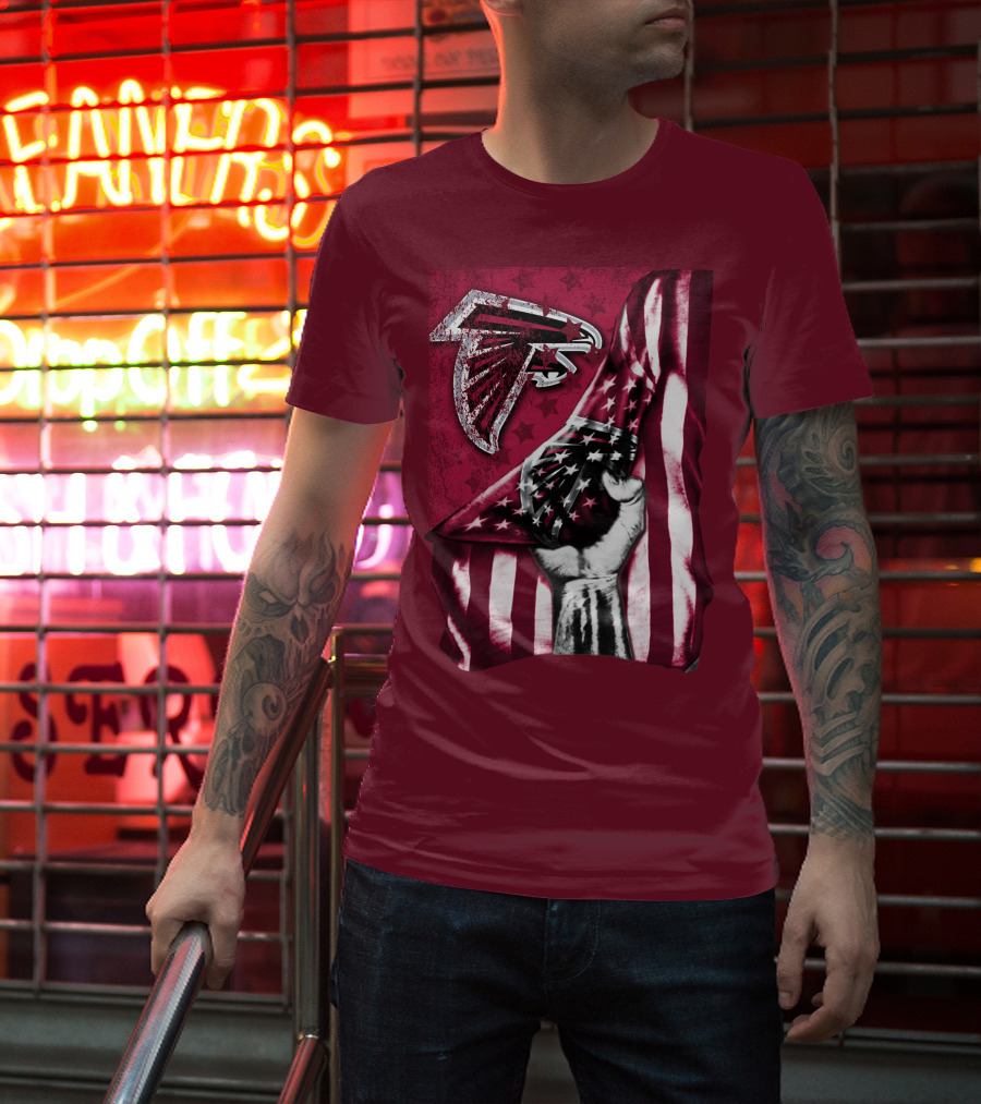 Atlanta Falcons American Flag Pride Banner T-Shirt