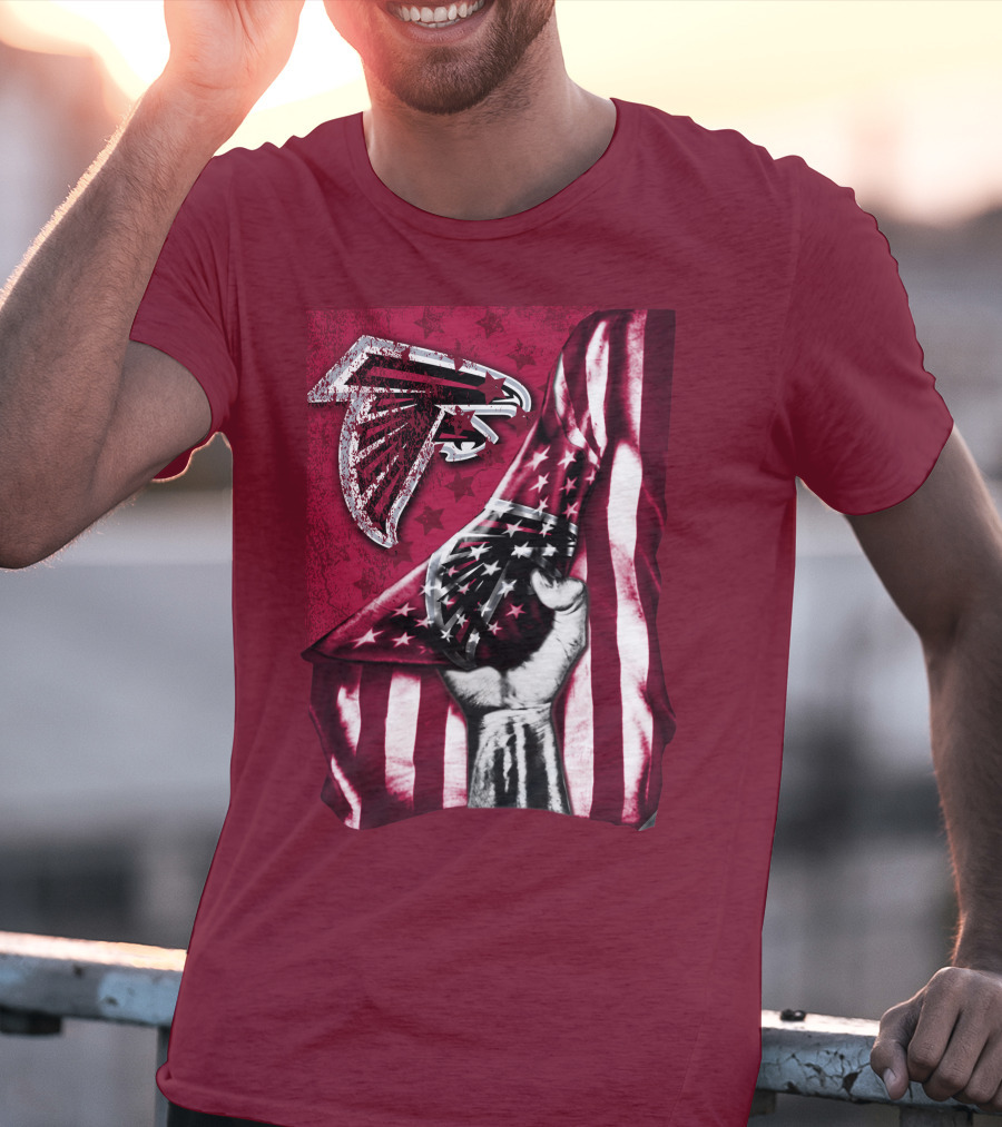 Atlanta Falcons American Flag Pride Banner T-Shirt