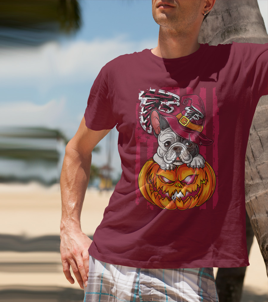 Hlw Bulldog Pumpkin Halloween Atlanta Falcons T-Shirt