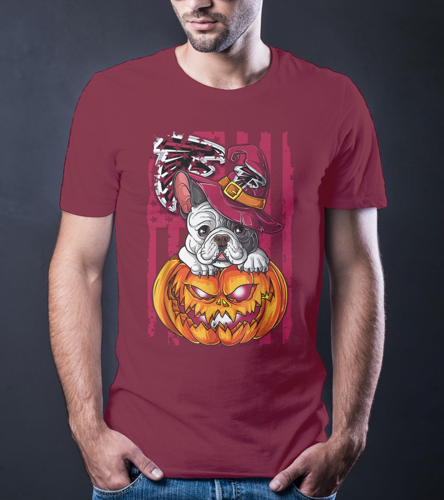 Hlw Bulldog Pumpkin Halloween Atlanta Falcons T-Shirt