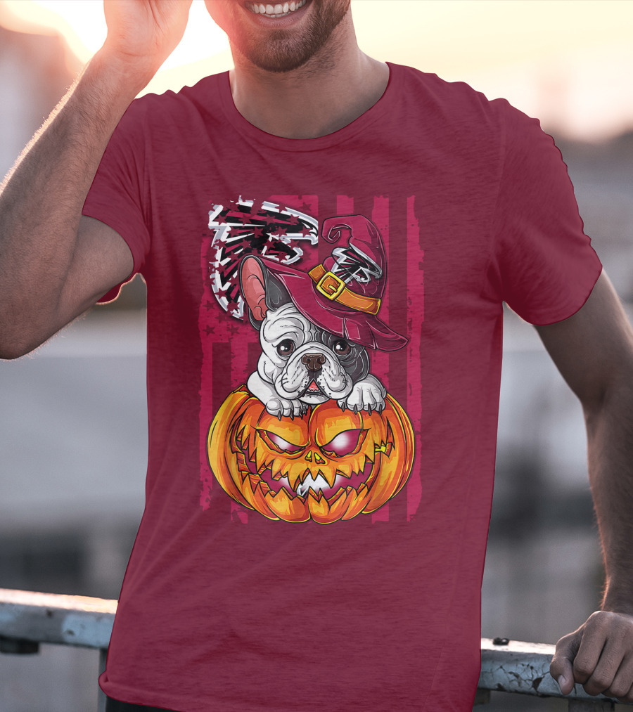 Hlw Bulldog Pumpkin Halloween Atlanta Falcons T-Shirt