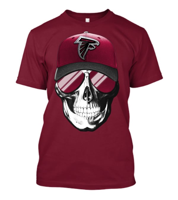 Atlanta Falcons Skull Cap With Reflective Glasses T-Shirt