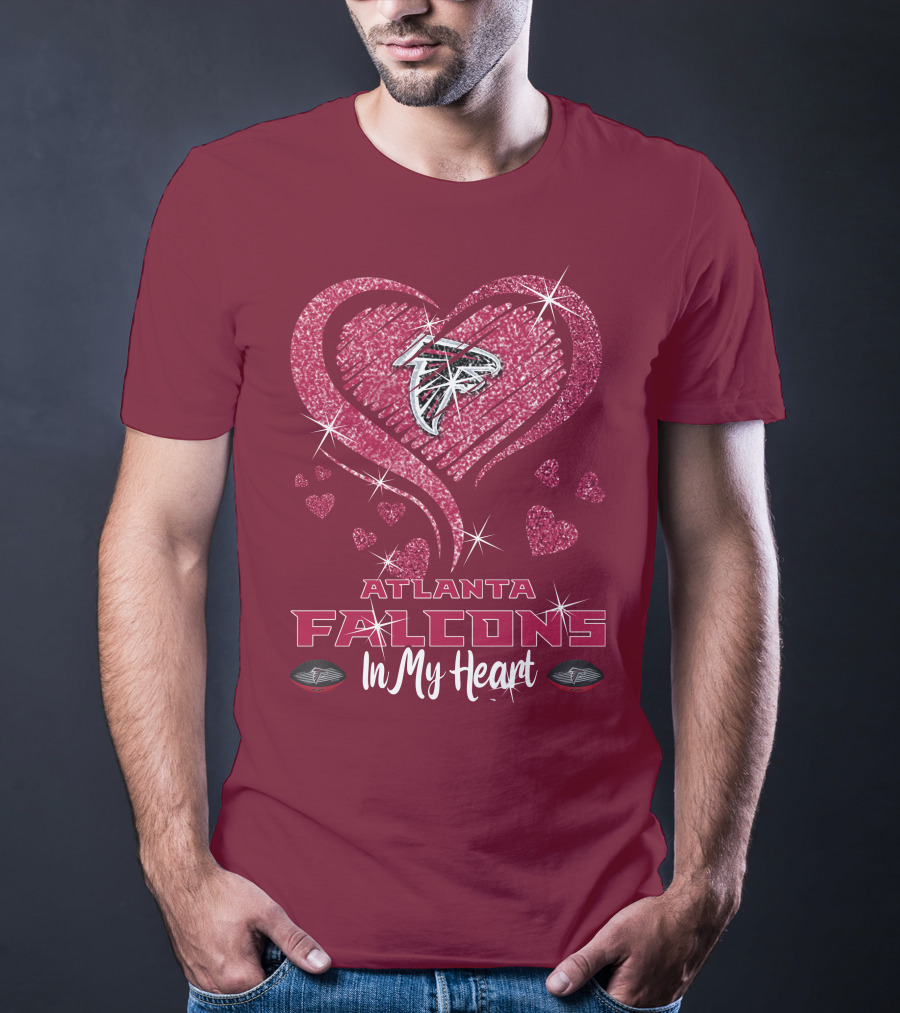 Atlanta Falcons Sparkling Heart Design In My Heart T-Shirt