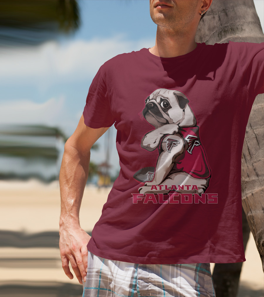 Pug Atlanta Falcons Football Team Mascot T-Shirt