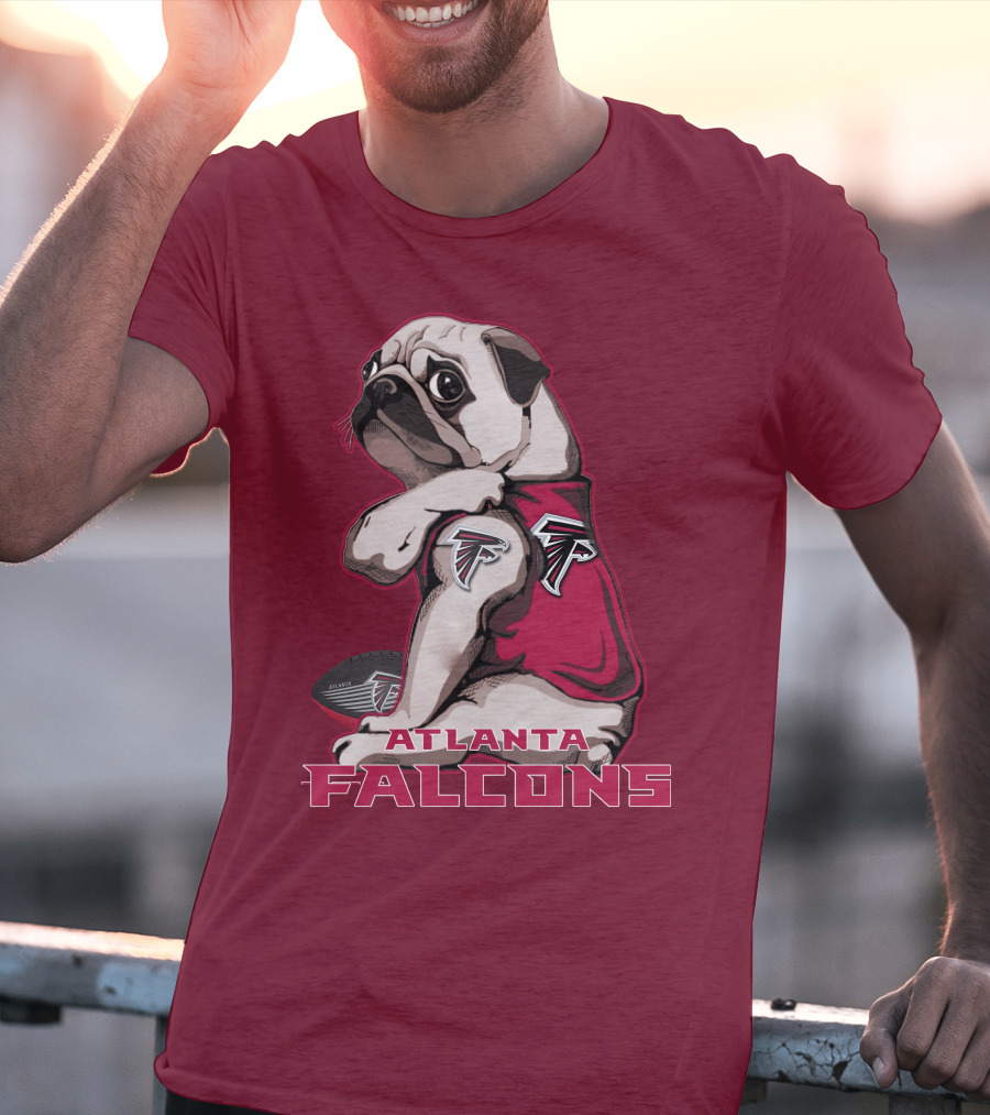 Pug Atlanta Falcons Football Team Mascot T-Shirt