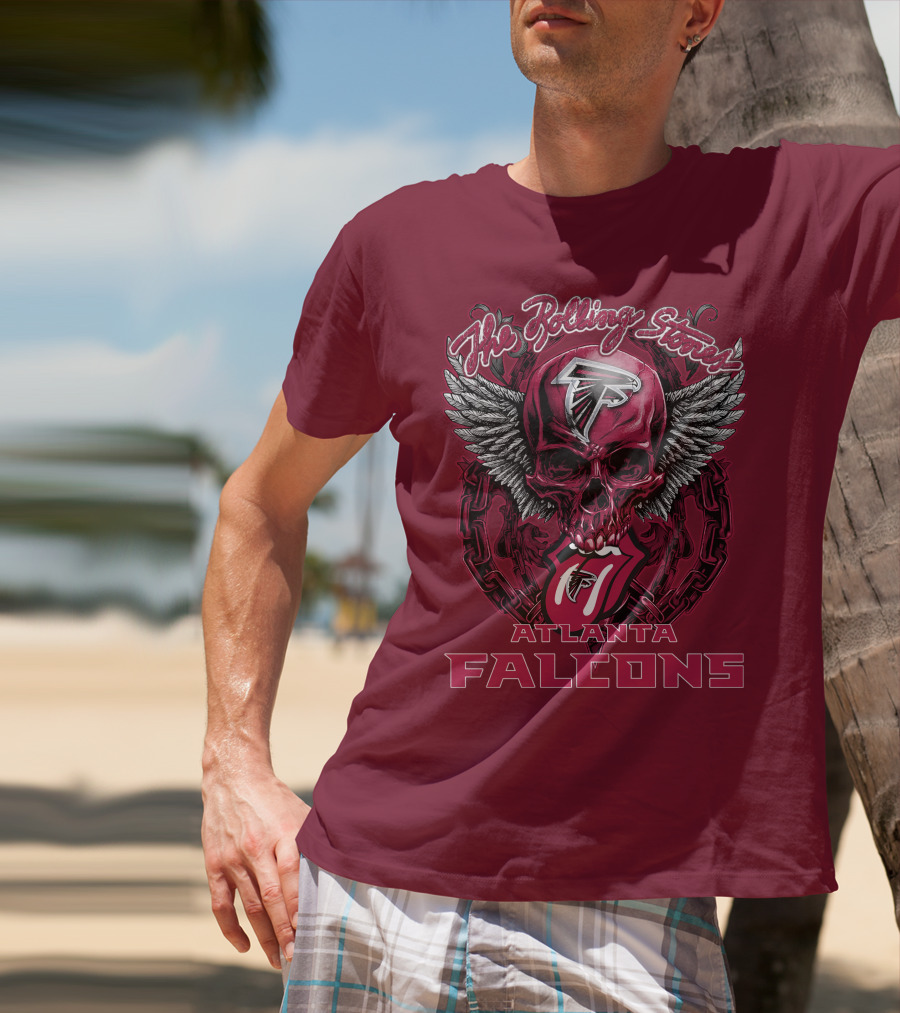 Rolling Stones Atlanta Falcons Skull And Wings T-Shirt