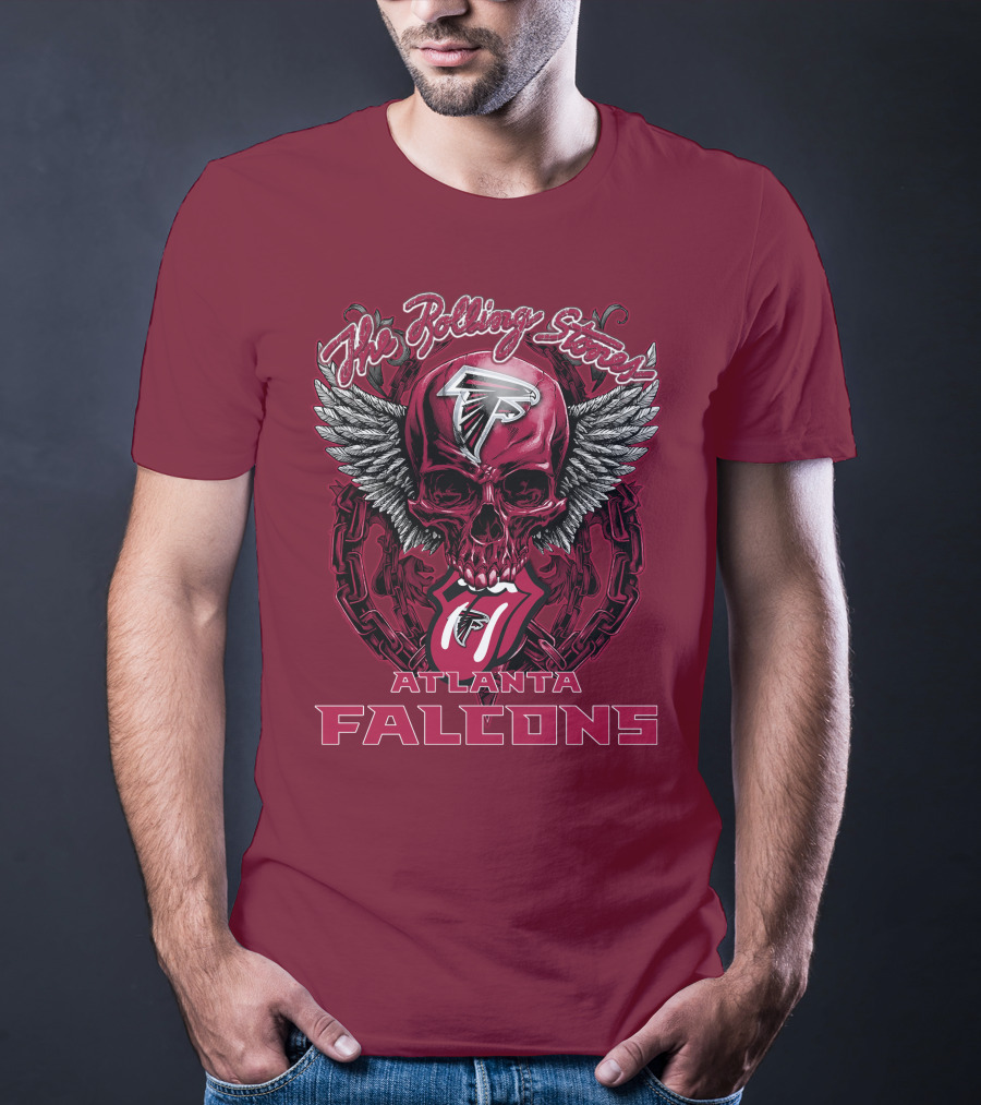 Rolling Stones Atlanta Falcons Skull And Wings T-Shirt
