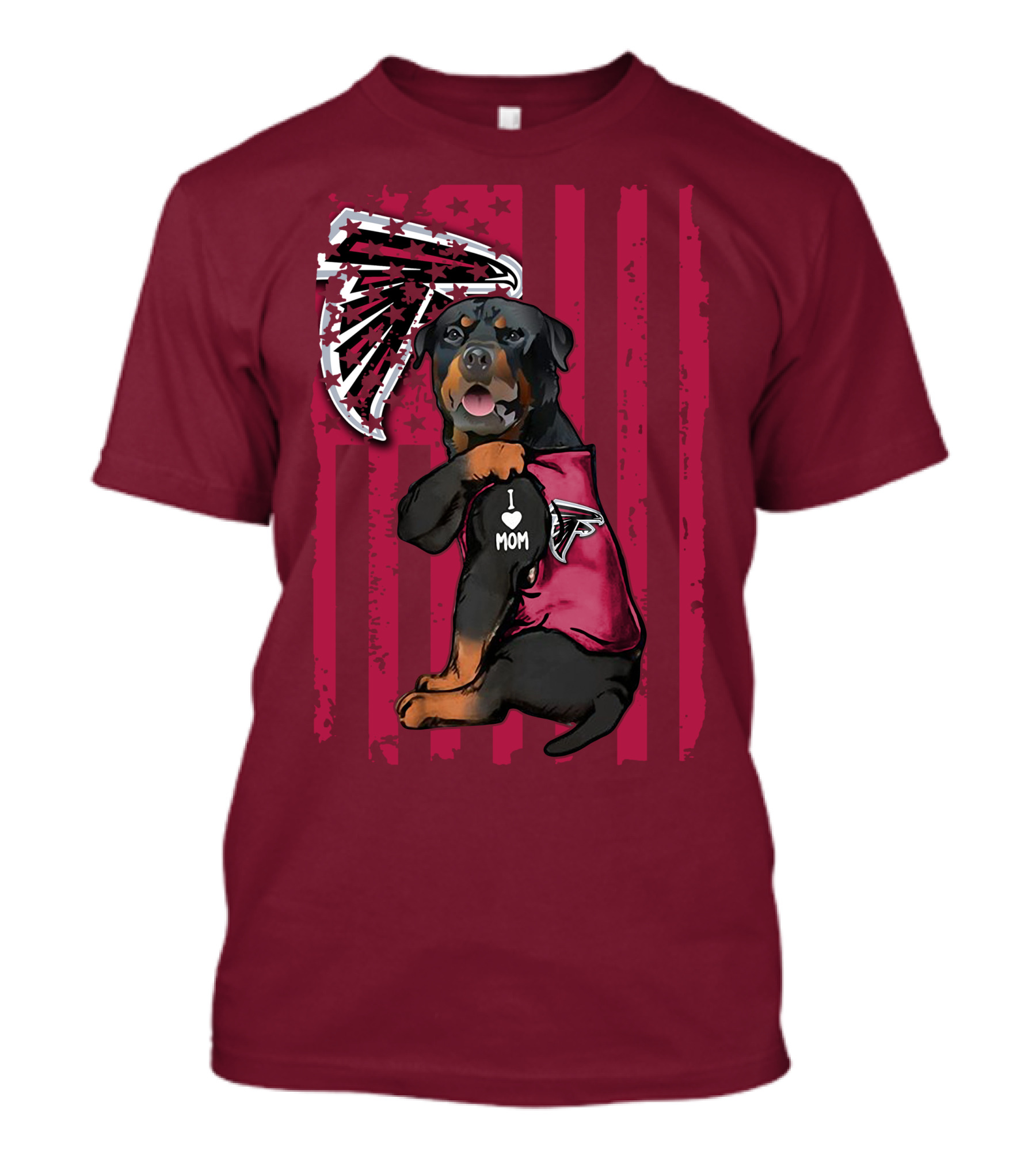 Rottweiler I Love Mom Atlanta Falcons T-Shirt