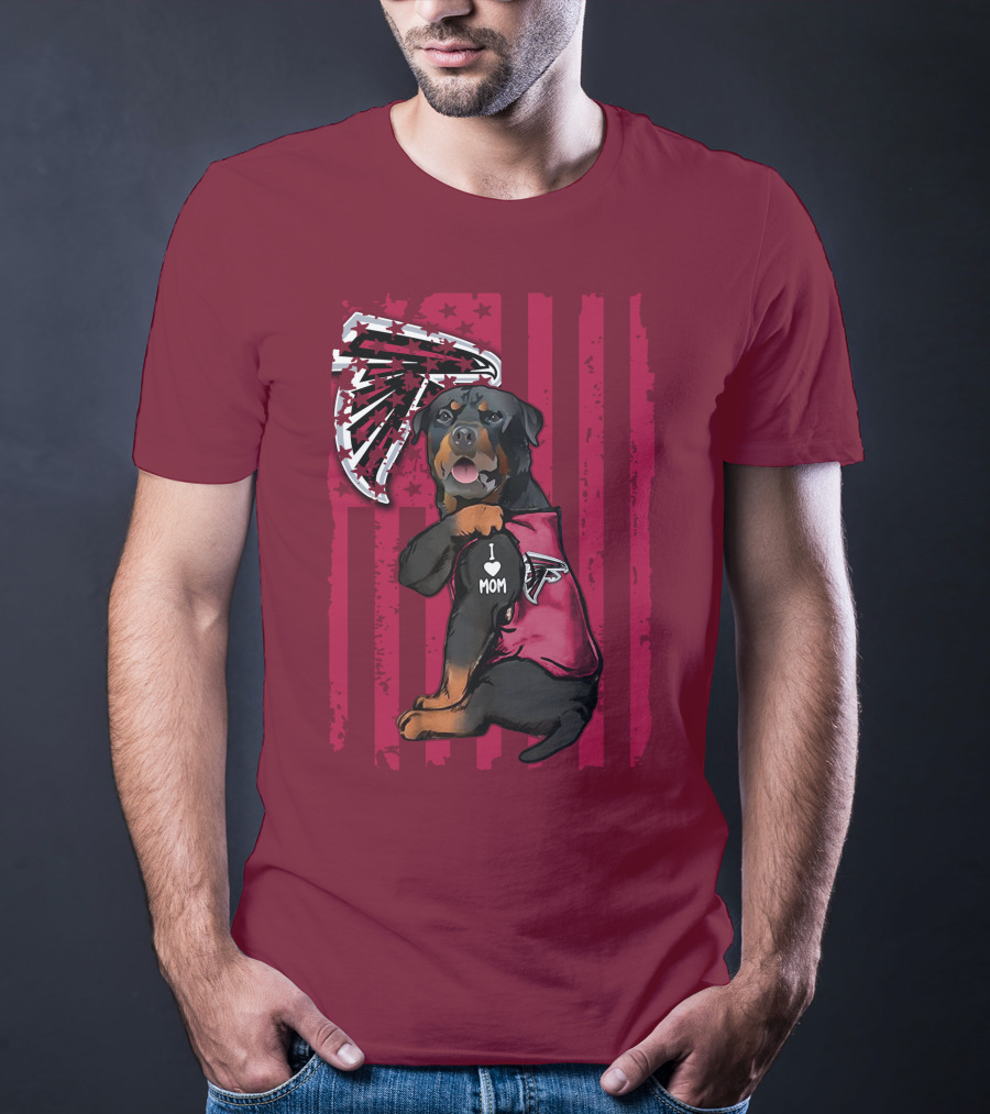 Rottweiler I Love Mom Atlanta Falcons T-Shirt