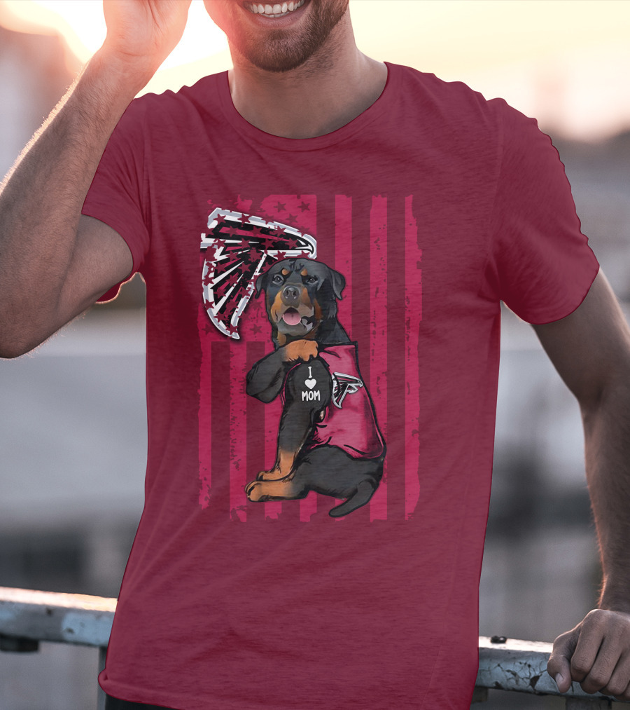 Rottweiler I Love Mom Atlanta Falcons T-Shirt