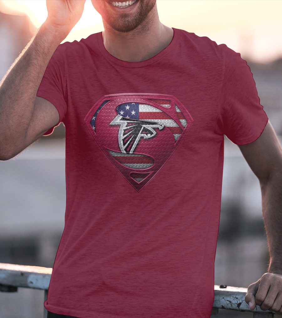 Spm Atlanta Falcons American Flag Superman T-Shirt