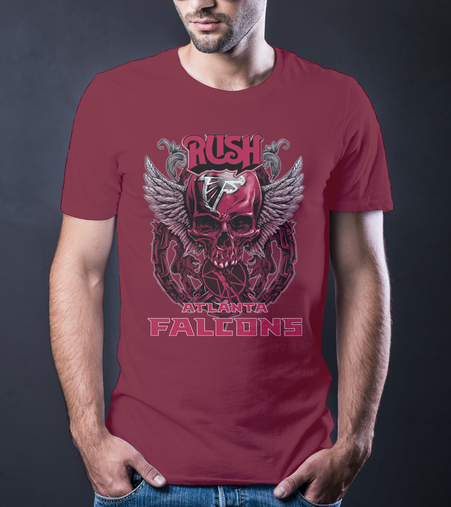 Rush Atlanta Falcons Skull Wings T-Shirt