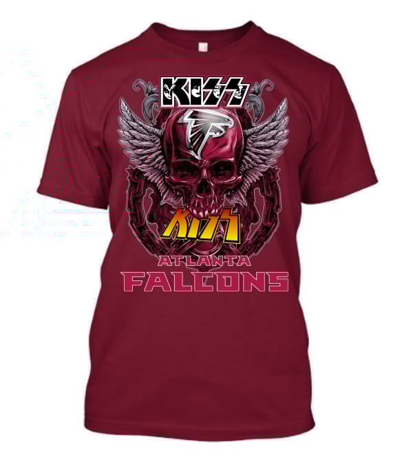 Kiss Atlanta Falcons Skull Winged T-Shirt