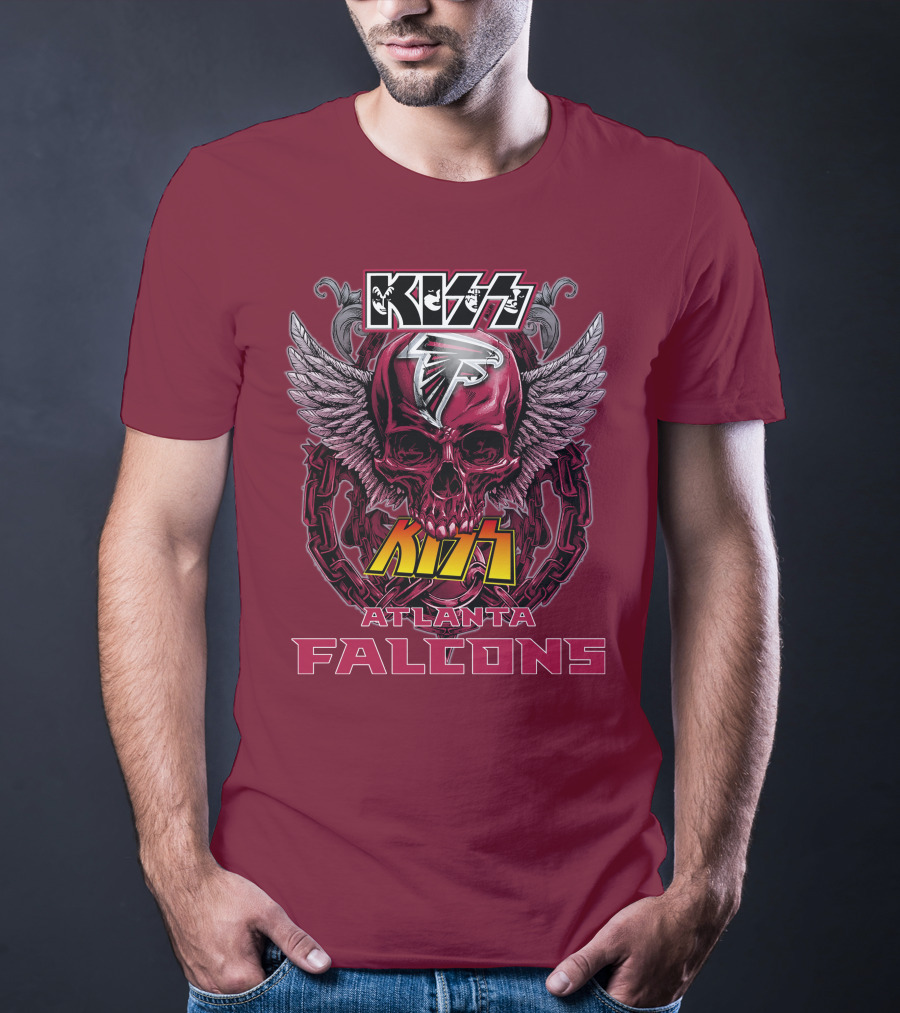 Kiss Atlanta Falcons Skull Winged T-Shirt