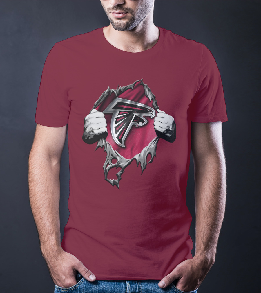Atlanta Falcons Ripped Logo Inside Torn T-Shirt