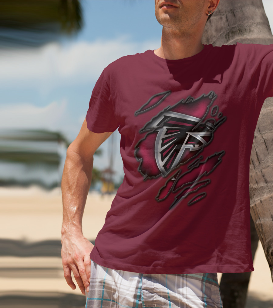 Torn Atlanta Falcons Logo T-Shirt