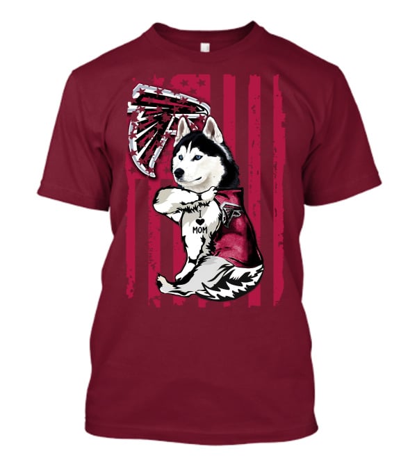 Siberian Husky I Love Mom Atlanta Falcons T-Shirt
