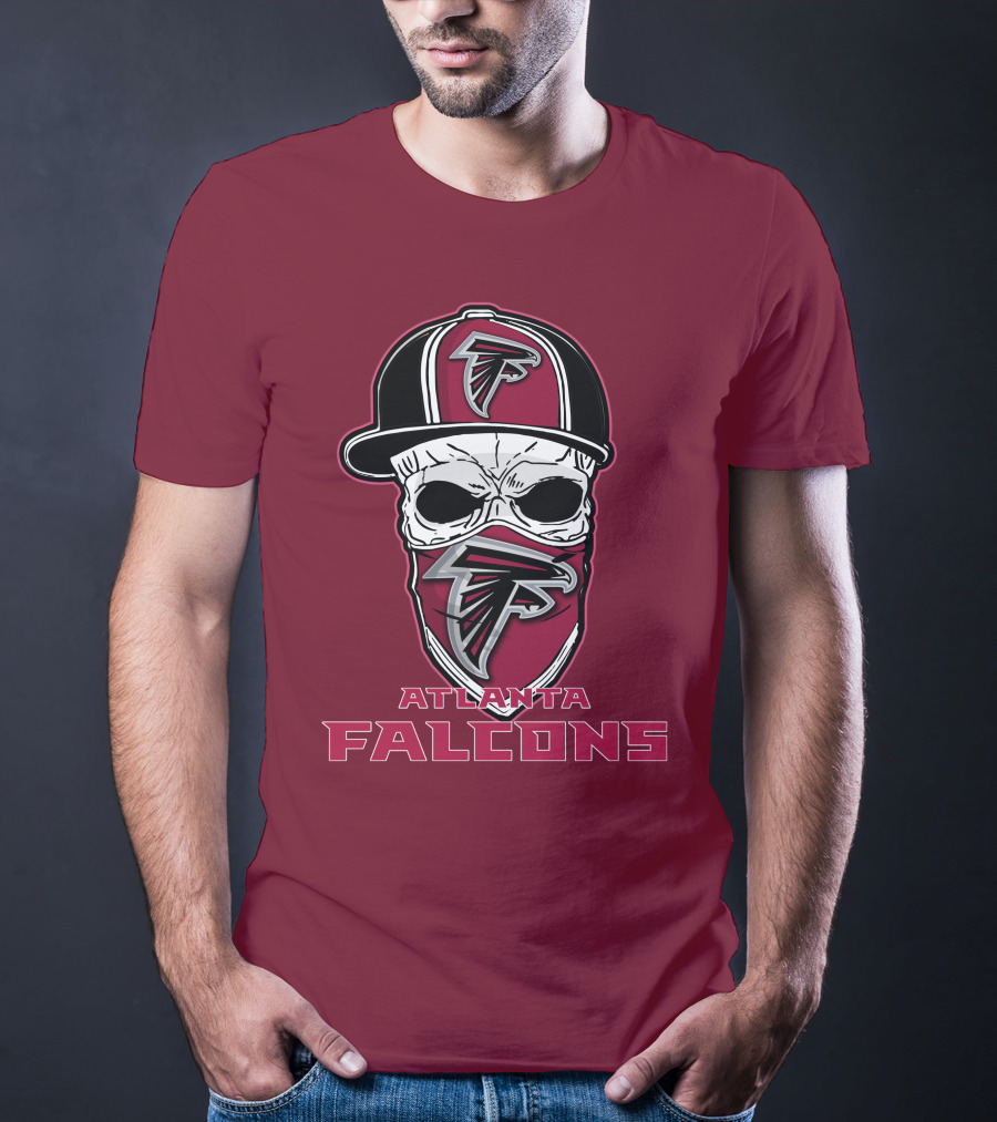 Atlanta Falcons Skull Hat Mask T-Shirt