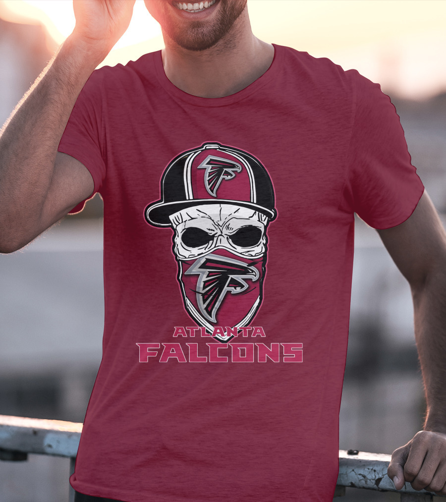 Atlanta Falcons Skull Hat Mask T-Shirt