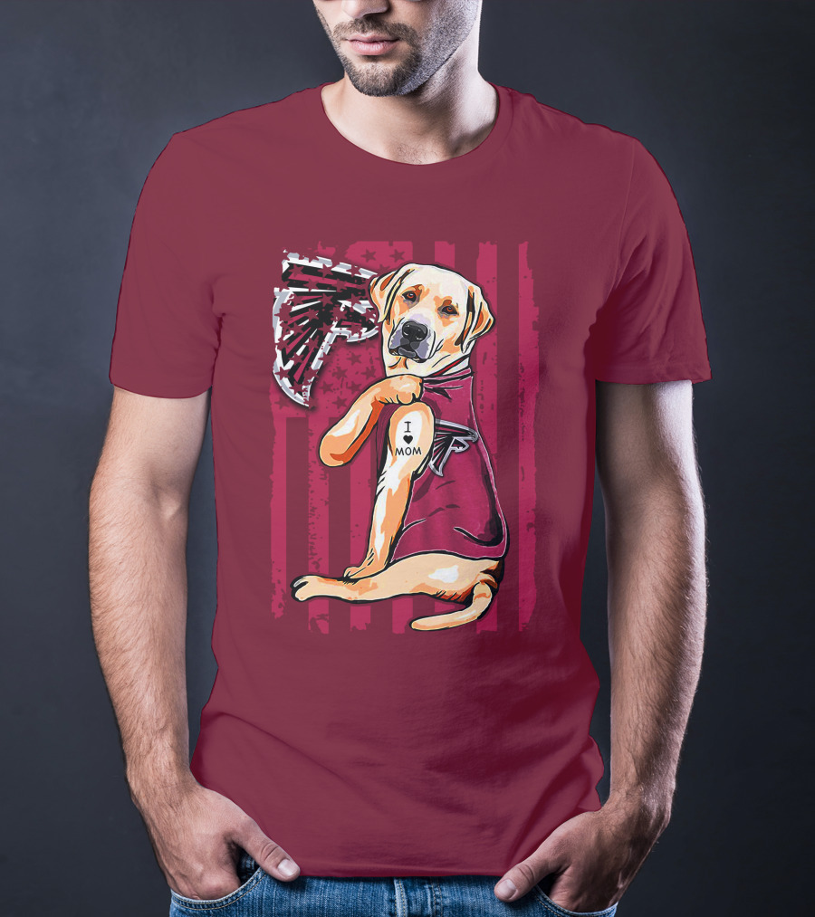 Atlanta Falcons Labrador Retriever I Love Mom T-Shirt