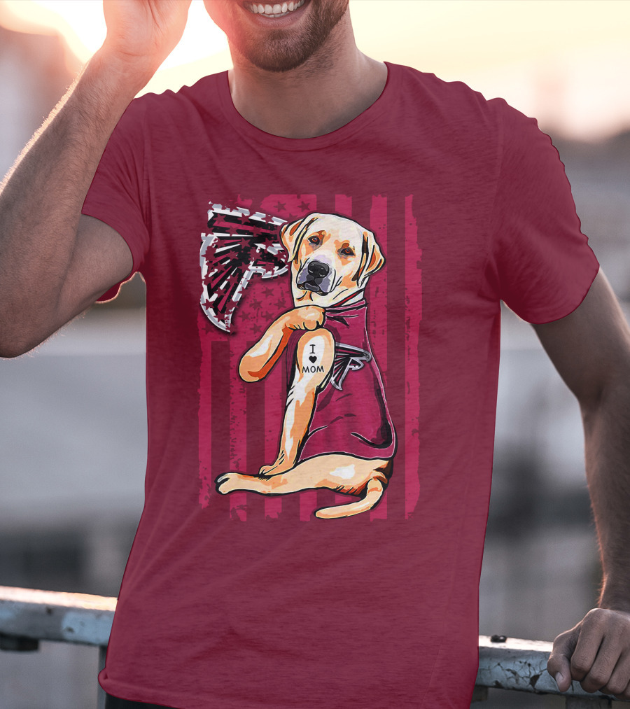 Atlanta Falcons Labrador Retriever I Love Mom T-Shirt