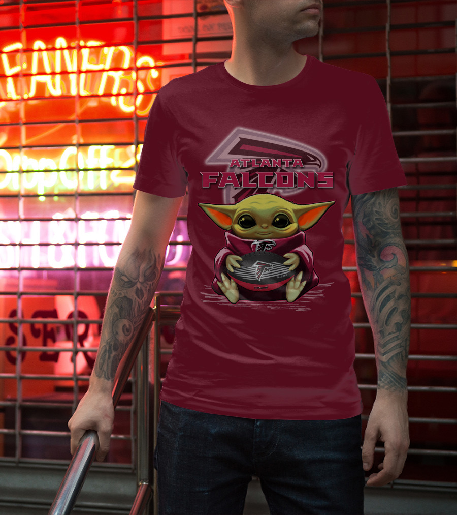 Atlanta Falcons Baby Yoda Football Fan T-Shirt