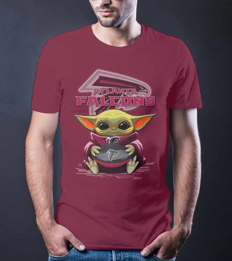 Atlanta Falcons Baby Yoda Football Fan T-Shirt