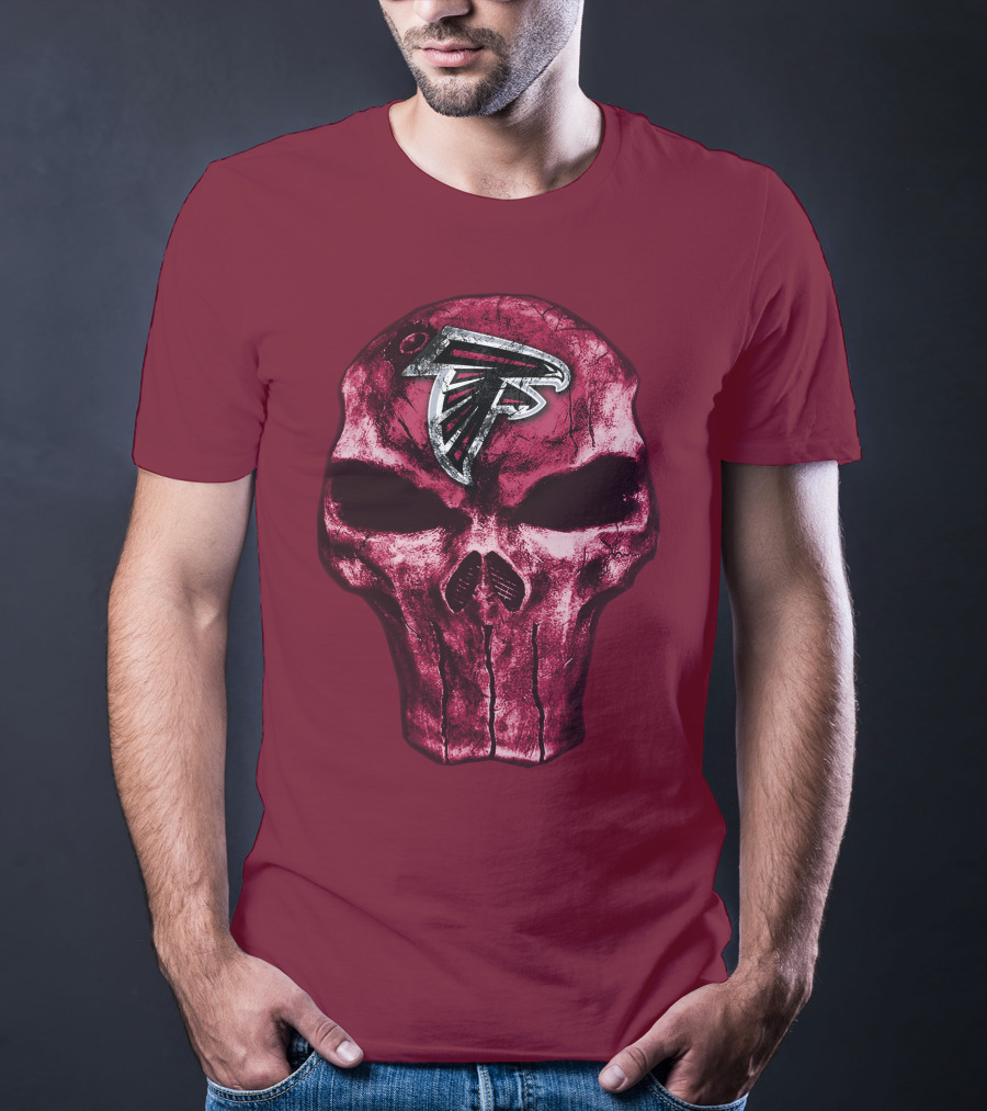 Skull Atlanta Falcons Logo Emblem T-Shirt