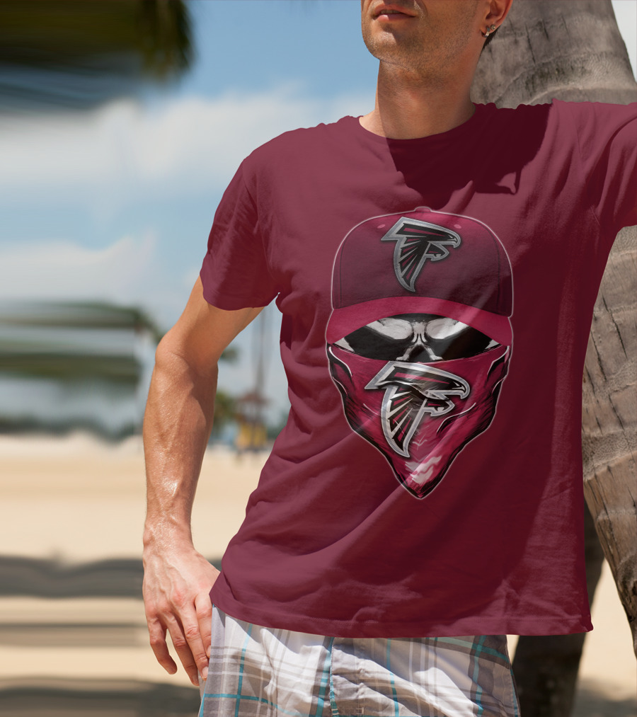 Atlanta Falcons Skull Bandana Hat T-Shirt