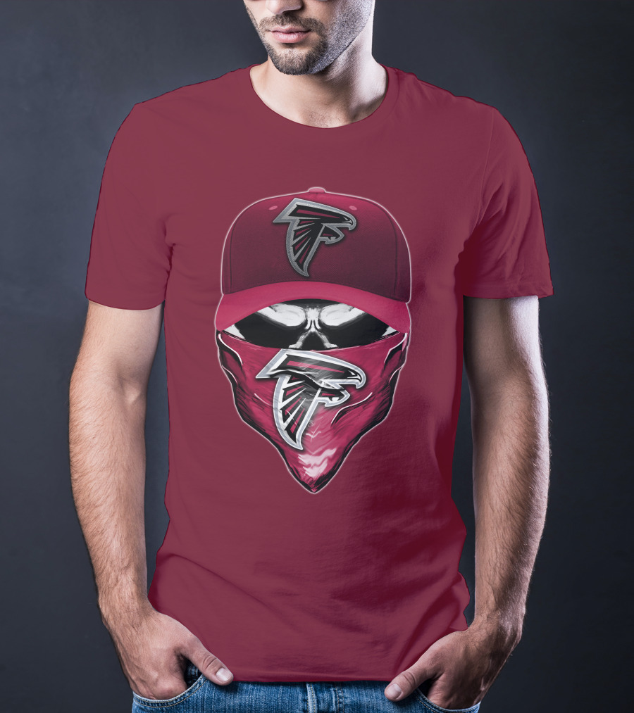 Atlanta Falcons Skull Bandana Hat T-Shirt