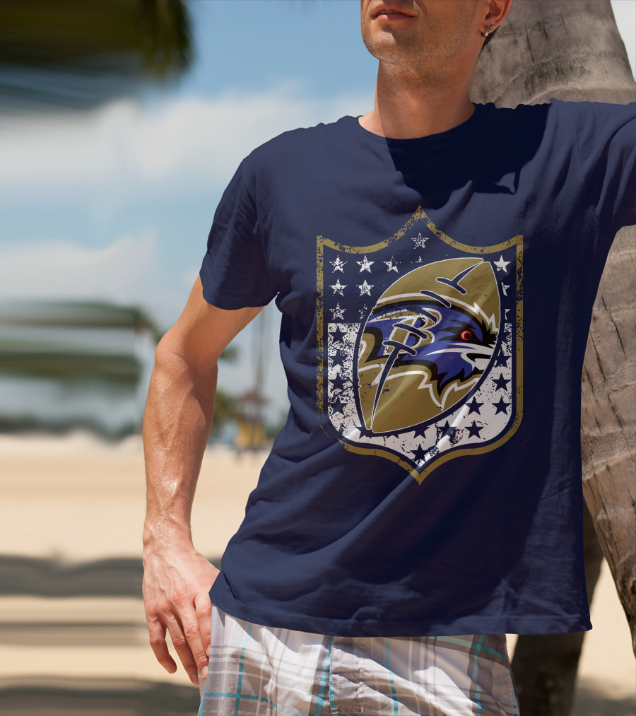 Baltimore Ravens 45 Stars Shield T-Shirt