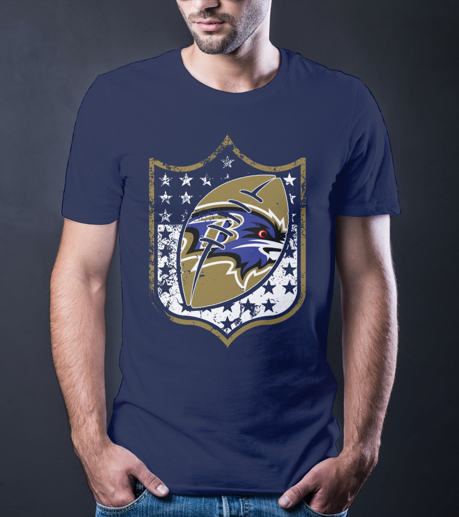 Baltimore Ravens 45 Stars Shield T-Shirt