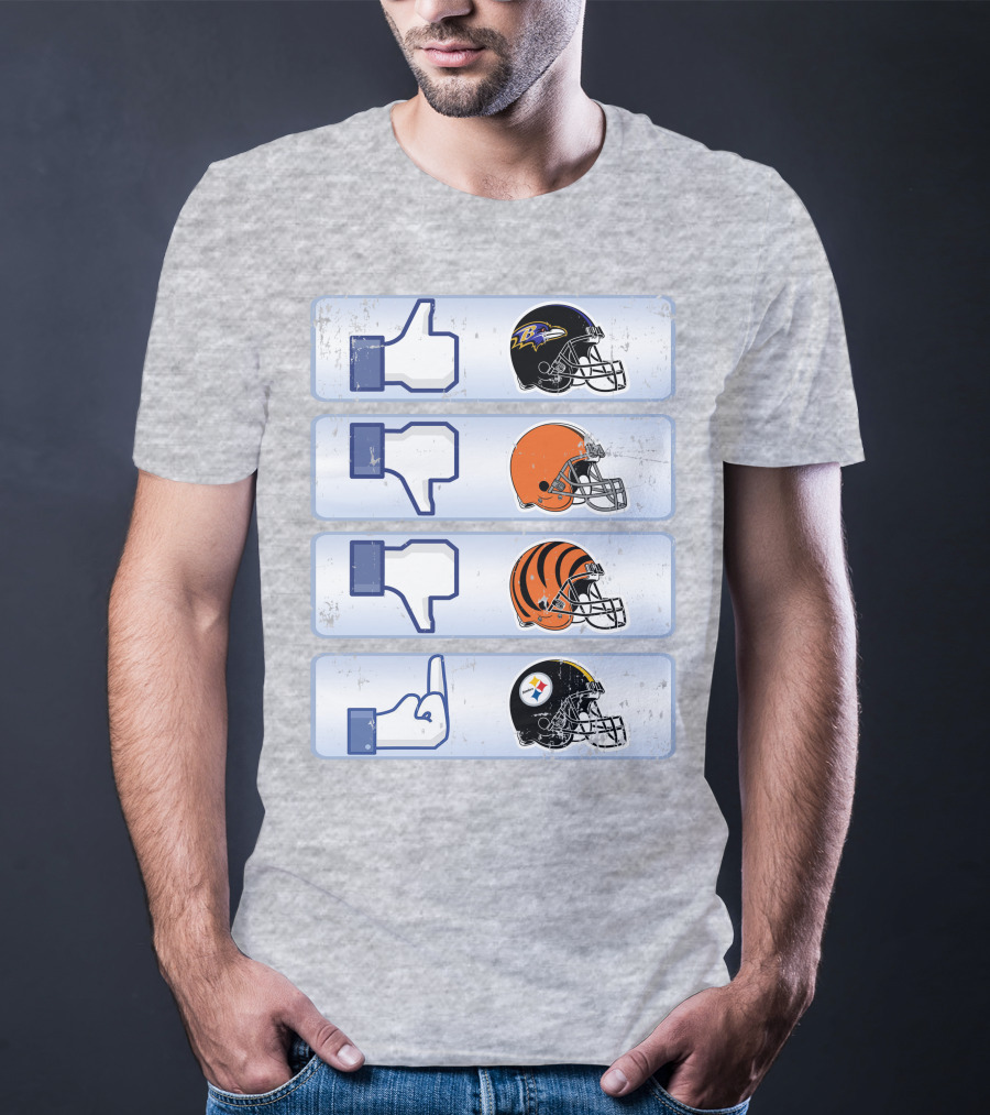 Baltimore Ravens Thumbs Up Helmet Comparison T-Shirt