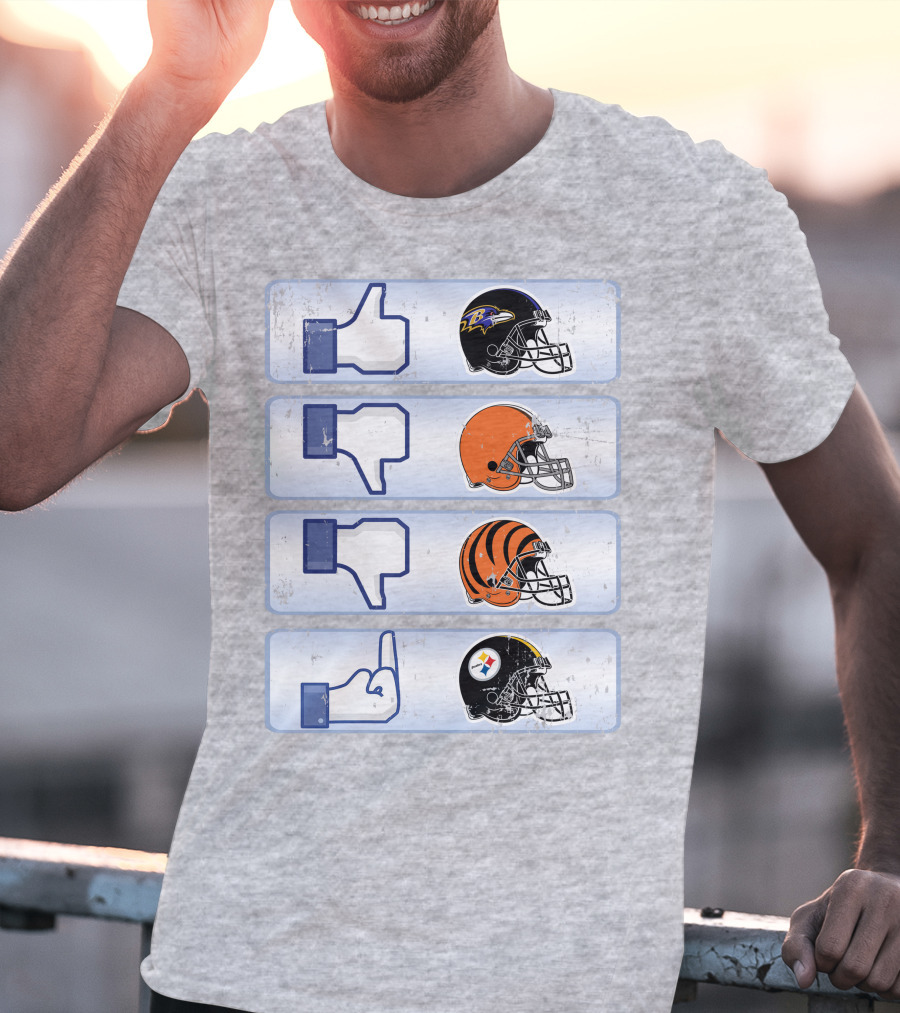 Baltimore Ravens Thumbs Up Helmet Comparison T-Shirt