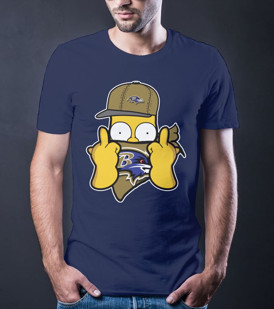 Baltimore Ravens Homer Simpson Parody Nfl Logo T-Shirt
