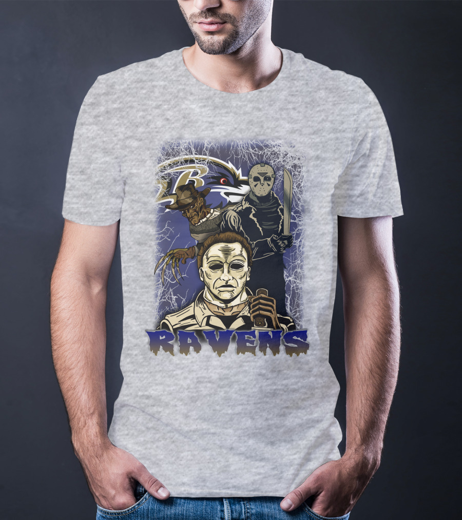 Baltimore Ravens Horror Movie Crossover 35 T-Shirt
