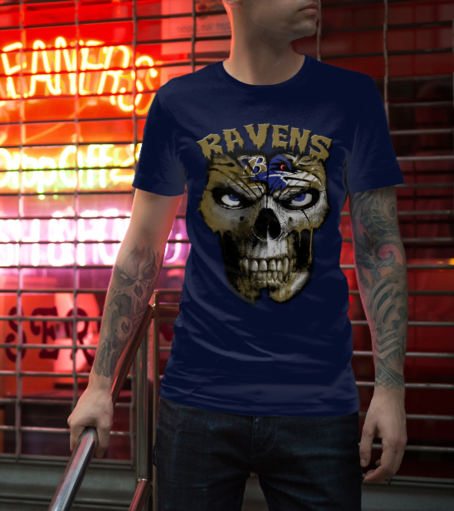 Ravens Baltimore Skull B Logo T-Shirt