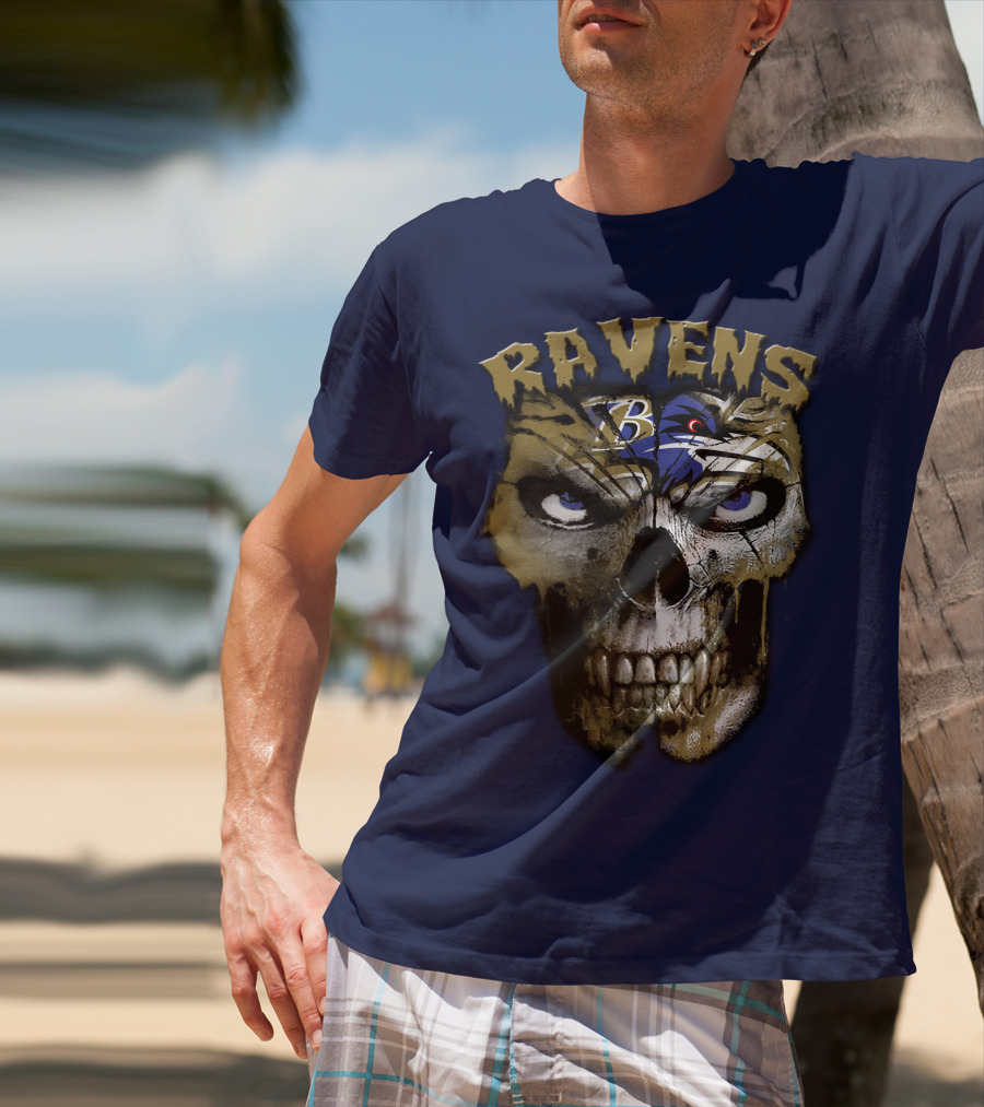 Ravens Baltimore Skull B Logo T-Shirt