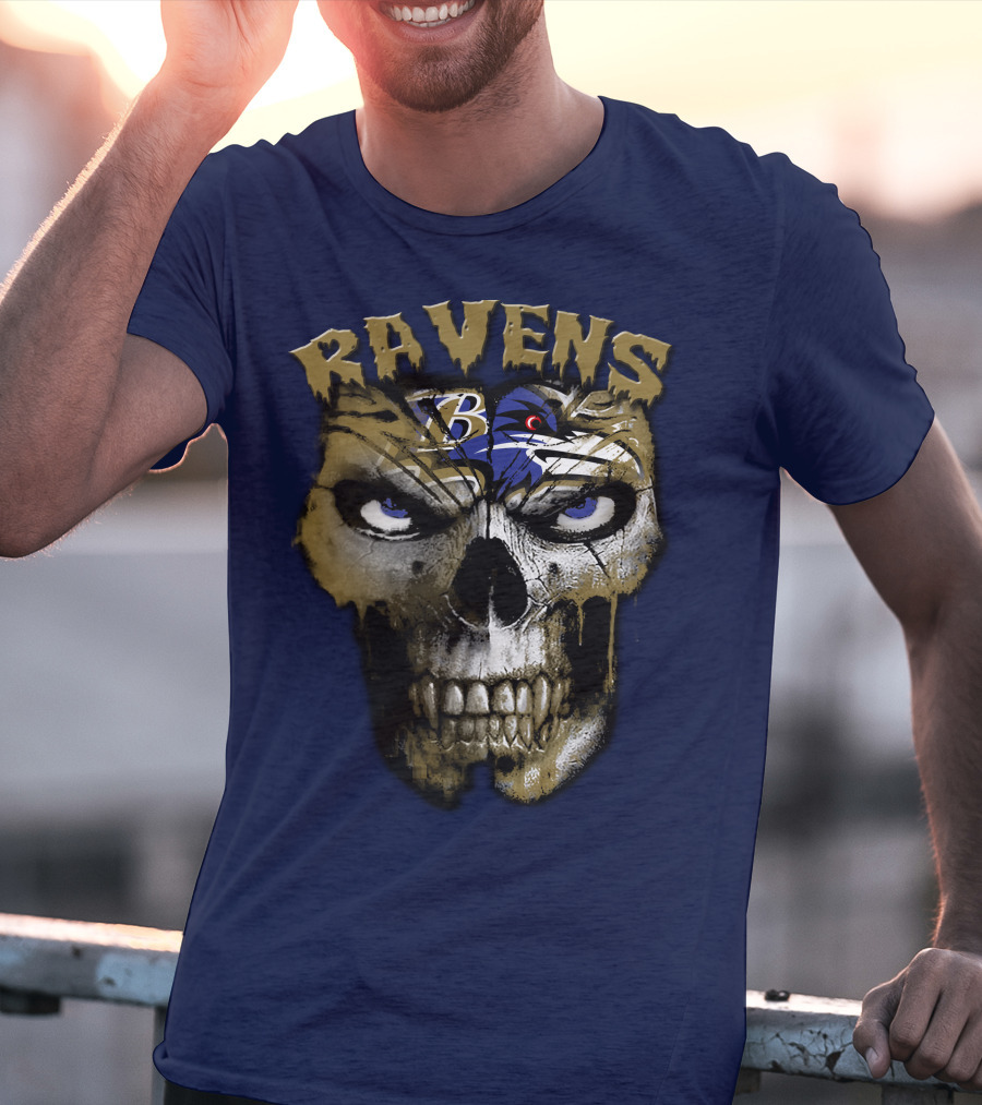 Ravens Baltimore Skull B Logo T-Shirt