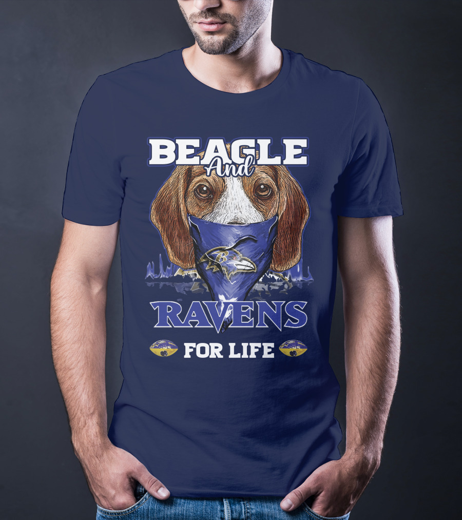 Beagle And Ravens For Life Baltimore Ravens T-Shirt